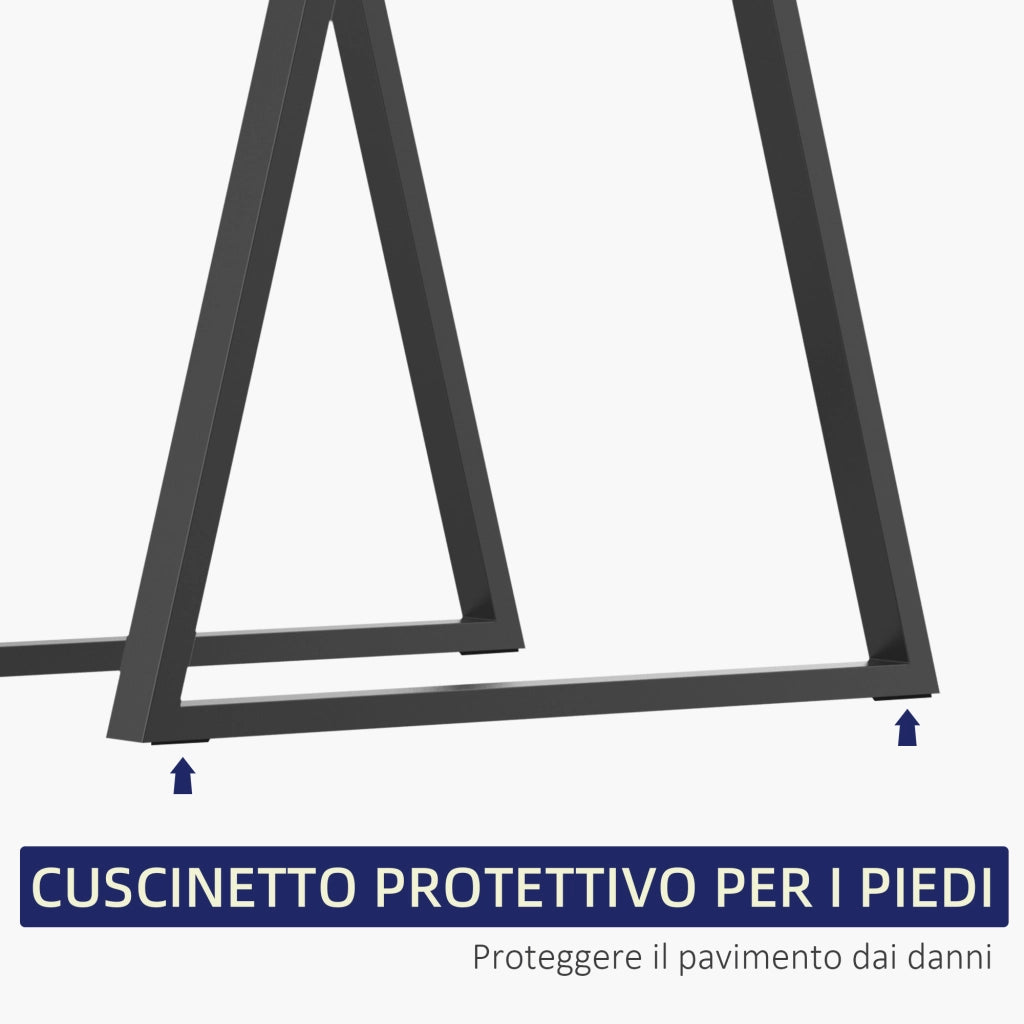Gambe per Tavolo Trapezoidali in Acciaio ¨C Zephmum ¨C Nero, 70x5x72 cm