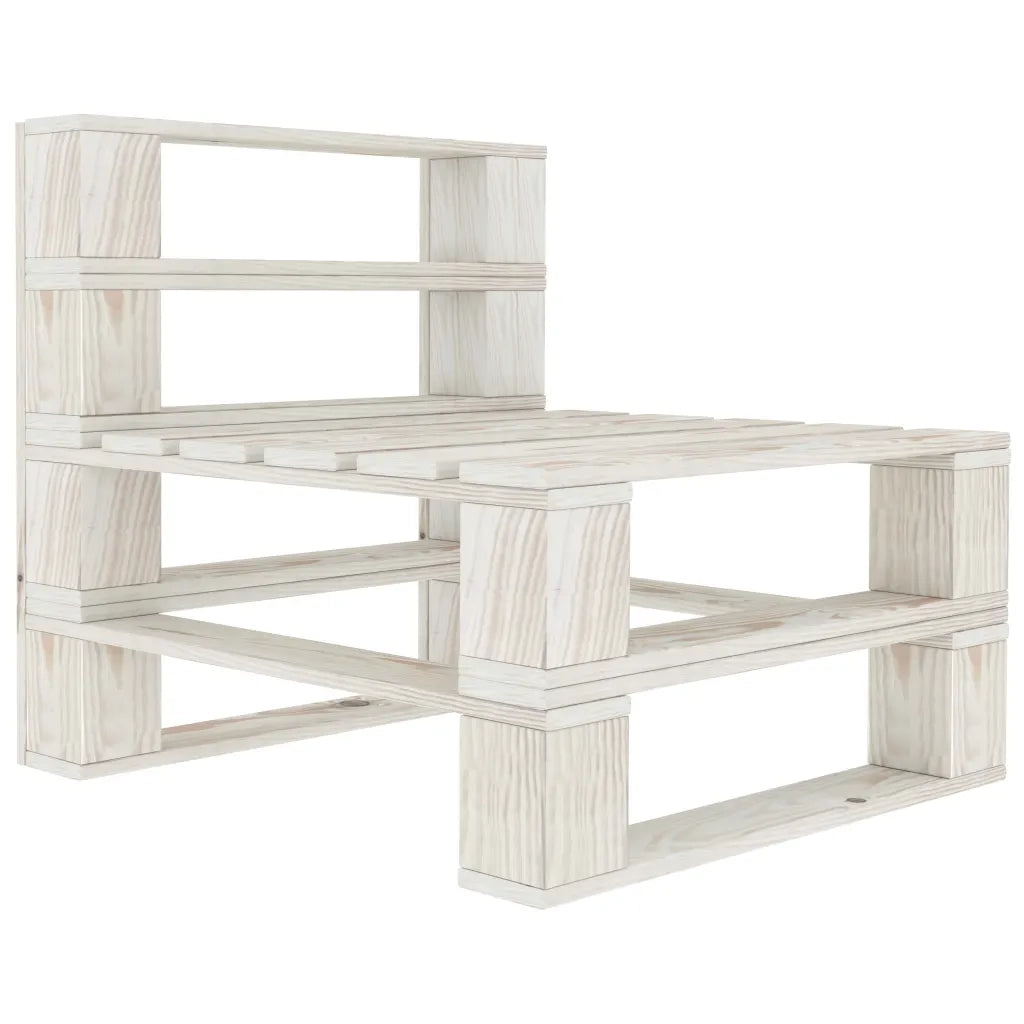 Divano Centrale da Giardino Pallet con Cuscini Crema in Legno 3052446