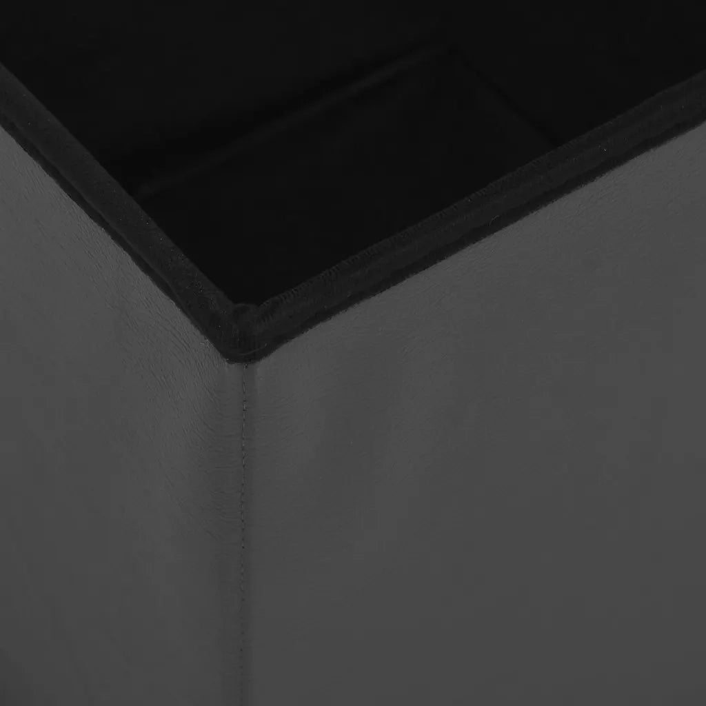 Sgabello con Contenitore Pieghevole Grigio in PVC 338782