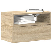 Comodino a Muro-Tavolino da notte sospeso Rovere Sonoma 45x26x28,5 cm