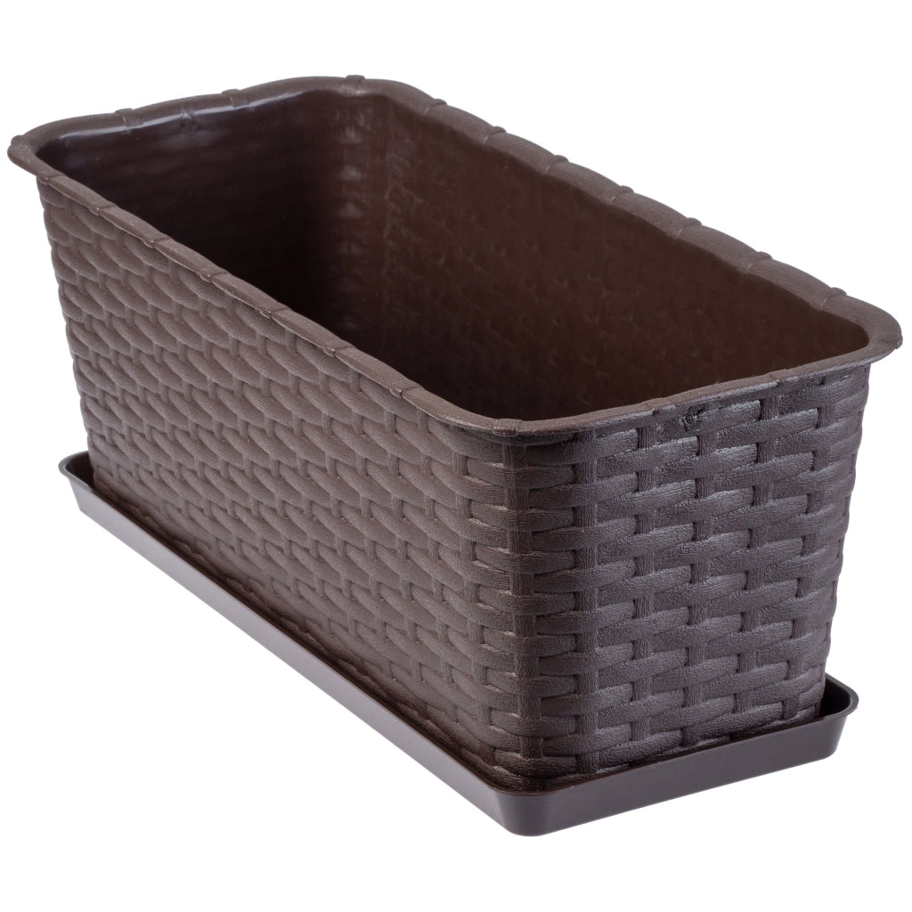 Fioriera da balcone KADAX con supporto, 40 cm, marrone.