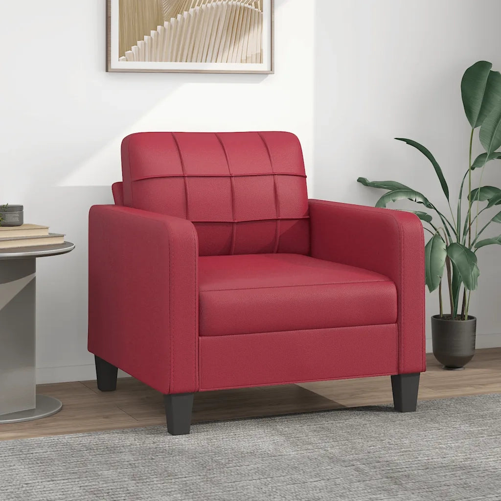 Divano Sedia-Poltrona Rosso Vino 60 cm in Similpelle 301610