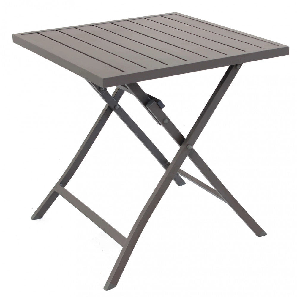Tavolo Alabama 70x70x73 h cm in Alluminio Taupe