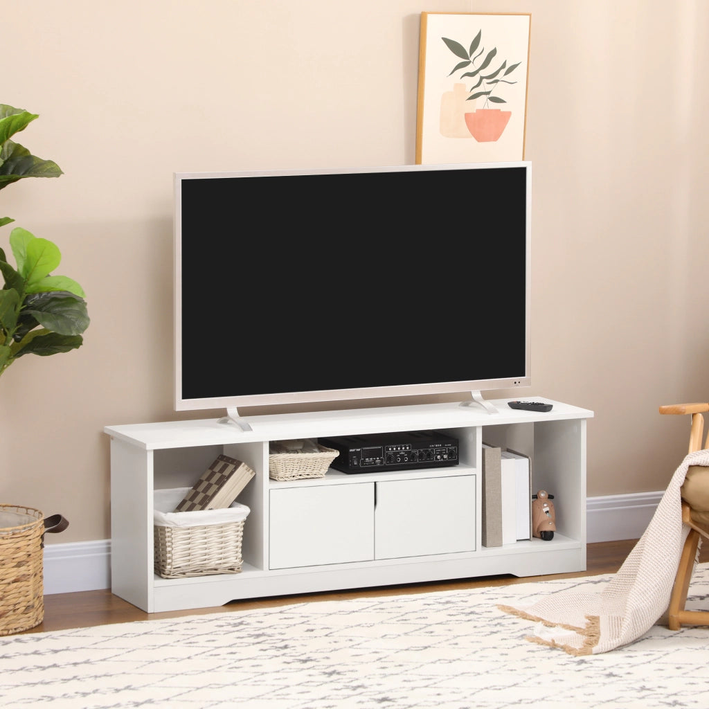 Mobile TV Legno Grigio con Armadietto e Ripiani Aperte ¨C zephmum ¨C 120x30x41cm