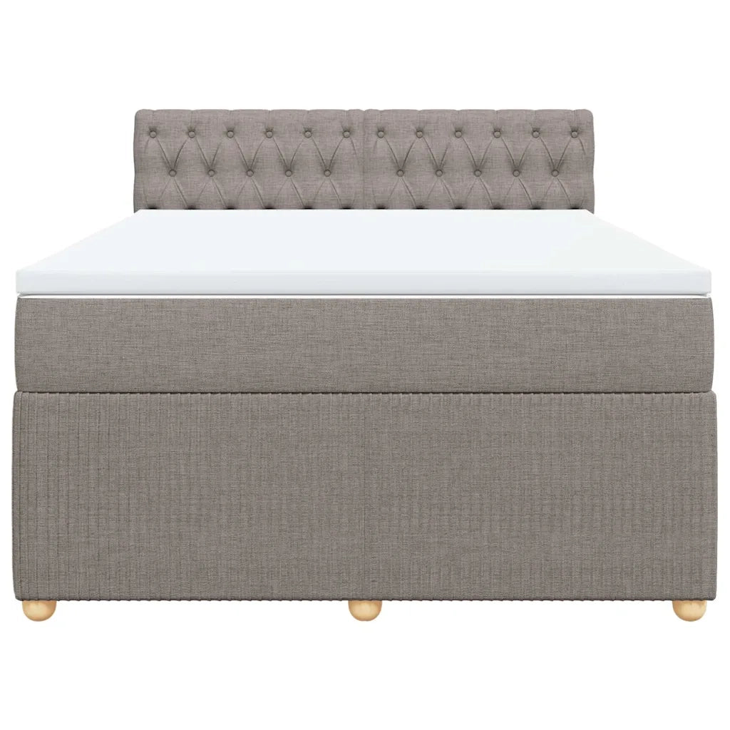 vidaXL Giroletto a Molle con Materasso Tortora 160x200 cm in Tessuto