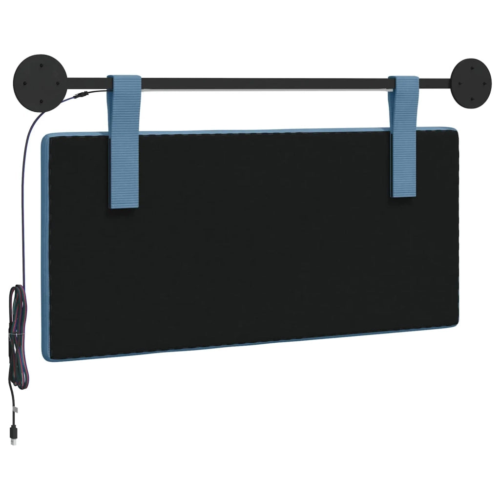 Testiera sospesa Con luce LED Blu Tessuto in Cords