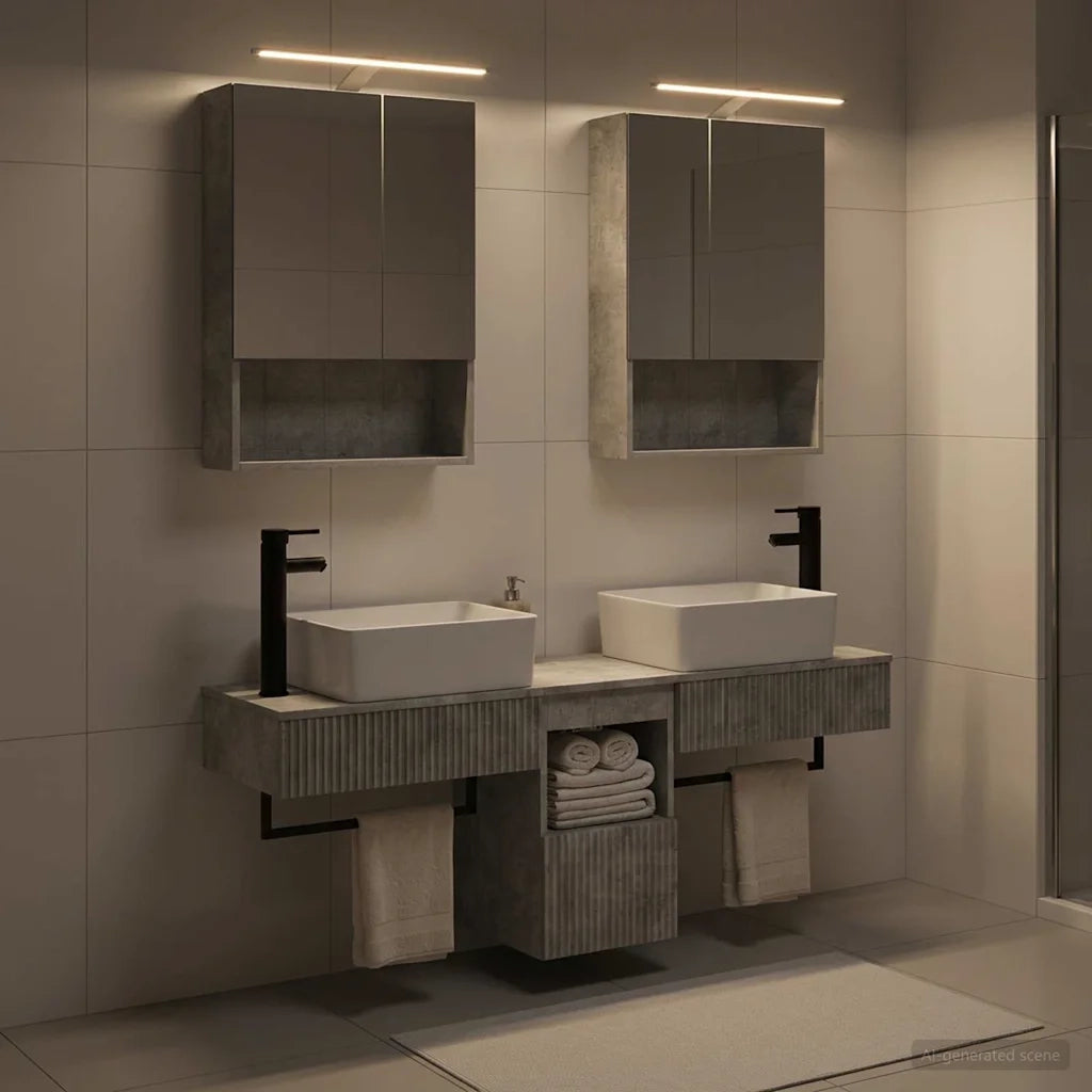 Set di Armadi da Bagno 5 pcs Grigio Cemento 50 x 14,5 x 70 cm 3406322
