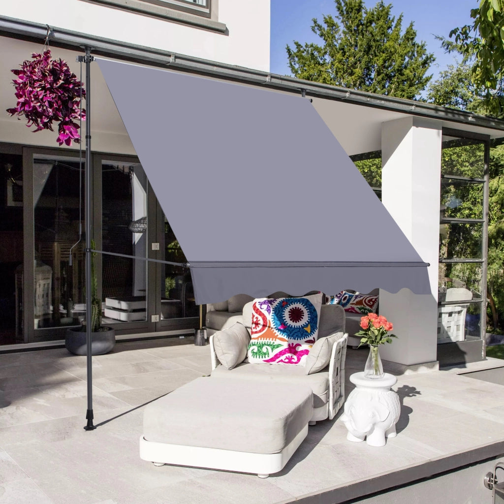 TENDA DA SOLE A MORSO 200x150 cm Regolabile Grigio scuro