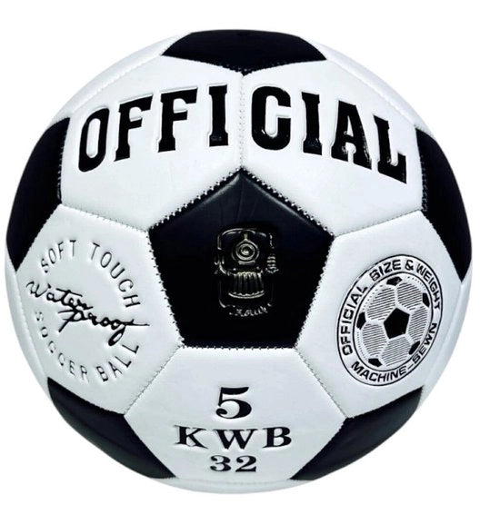 Pallone da Calcio - Dimensione 5 - Giocattoli da Esterno - 100% PVC - Sport e Gioco - Merchandise Ufficiale - Negozio dei Tifosi - Pallone da Calcio Nero Bianco - Disegno Classico