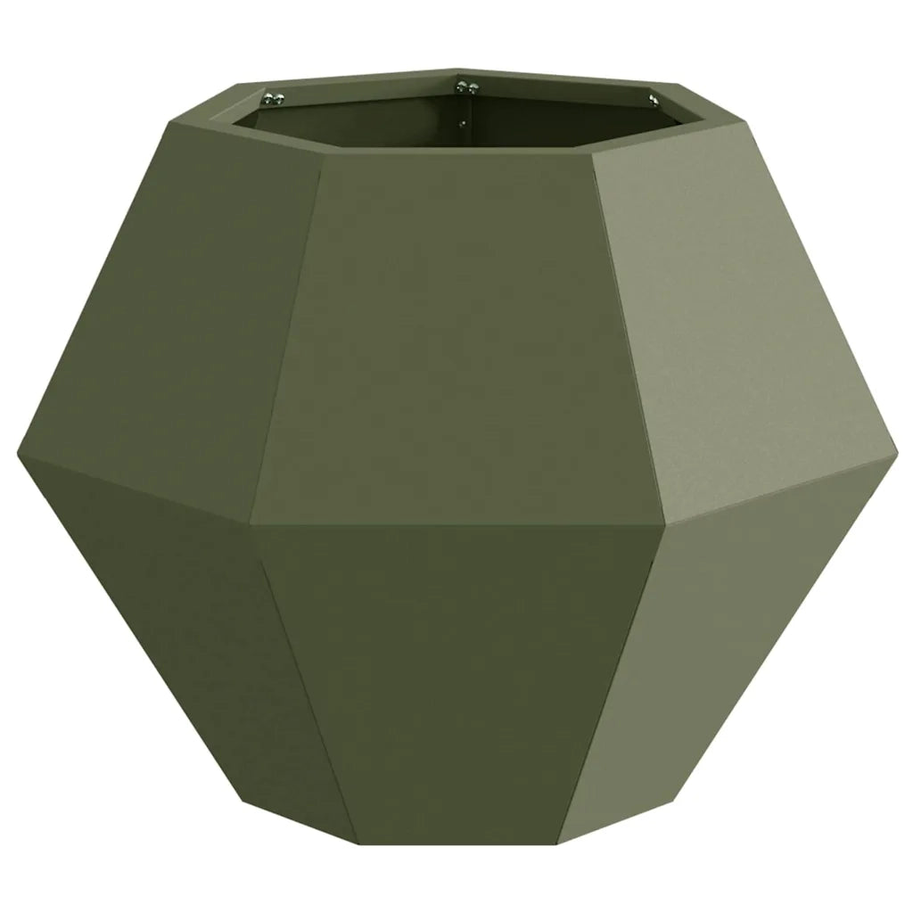 Fioriera | Cassetta per fiori | Vaso Verde oliva 50 x 50 x 40 cm Acciaio