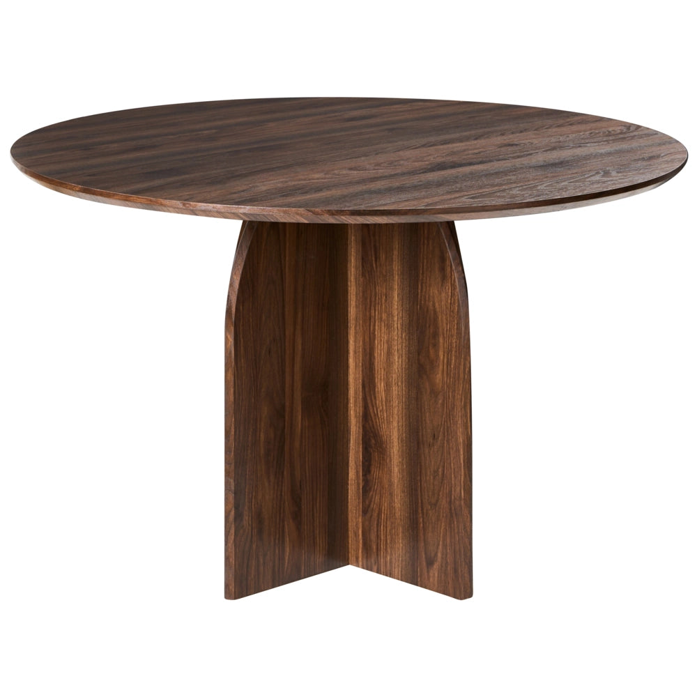 Tavolo da pranzo moderno con struttura in MDF ø 120 cm Mobili per il soggiorno Marrone scuro Yarra