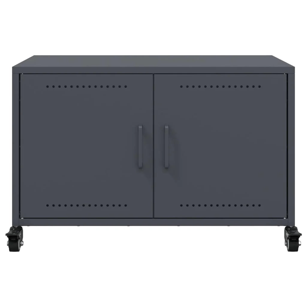 Mobile TV multimediale scaffale TV credenza mobile TV sala da pranzo soggiorno camera da letto antracite 68 x 39 x 43,5 cm acciaio antracite 02_0026397
