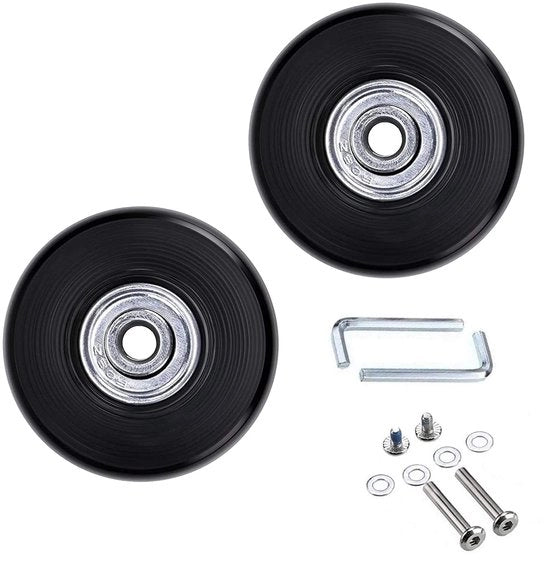 Ruote di Carreggiata per Bagagliaio 45 mm - Gomma PU di Alta Qualità - Silenziosa e Resistente - Incluso Set di Riparazione - Installazione Facile - Assorbimento di Impatti - Ruote di Carreggiata per Bagagliaio