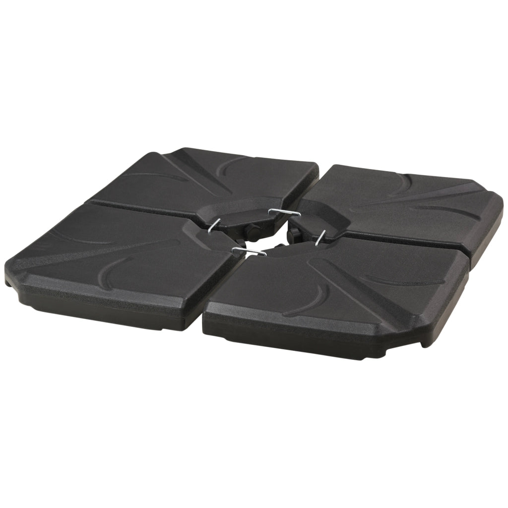 Base per Ombrellone 4 Pezzi Riempi con Sabbia o Acqua ¨C zephmum ¨C 72 kg Sabbia 56 kg Acqua Nero