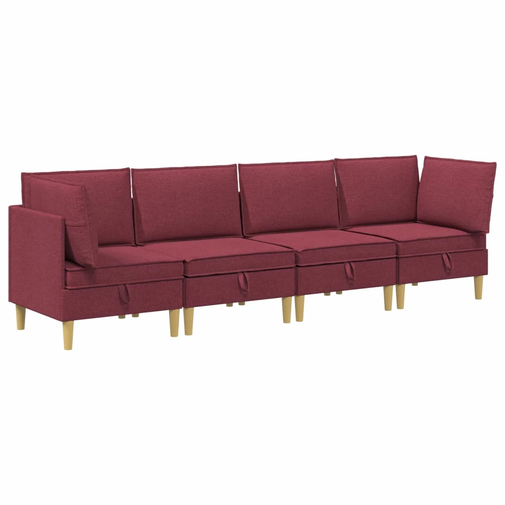 Set di divani modulari con spazio di archiviazione 4 pcs