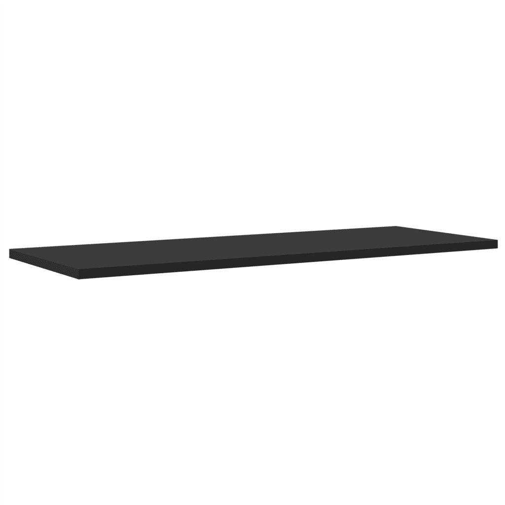 Ripiani per Libreria 4pz Neri 80x30x1,5cm in Legno Multistrato 805316