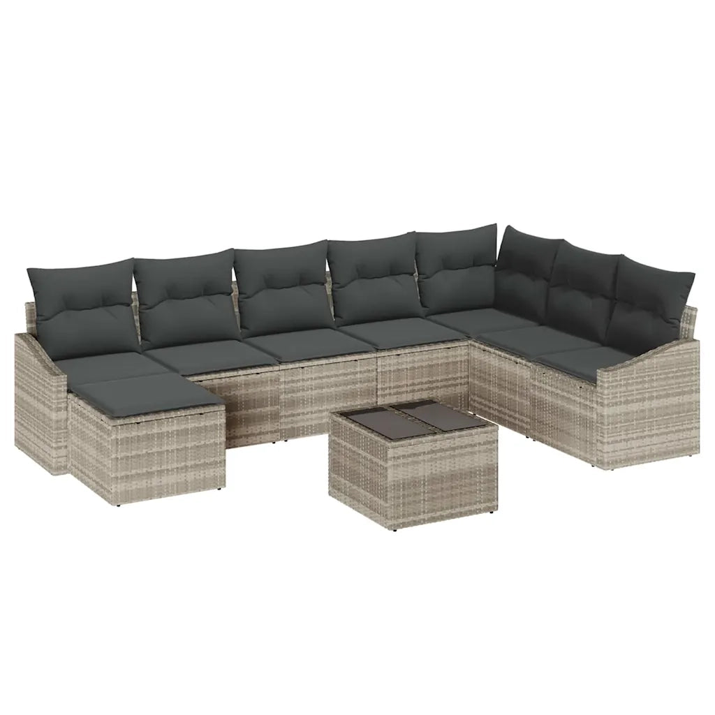 Set Divano da Giardino 8 pcs Grigio chiaro polyrattan 3355521