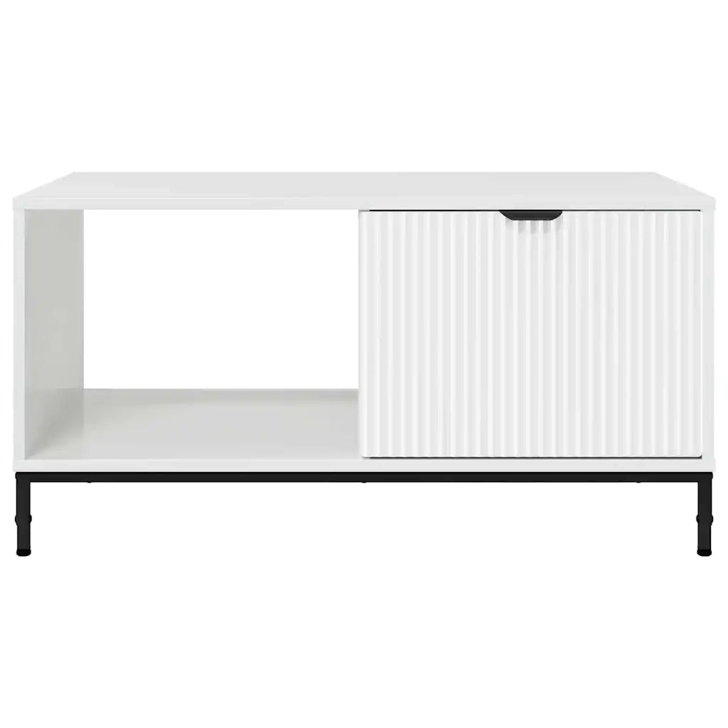 Tavolino da salotto con cassetto Bianco Lucido 90 x 49 x 46 cm 883448