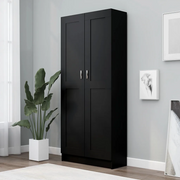 Libreria Nera 82,5x30,5x185,5 cm in Legno Multistrato 802733