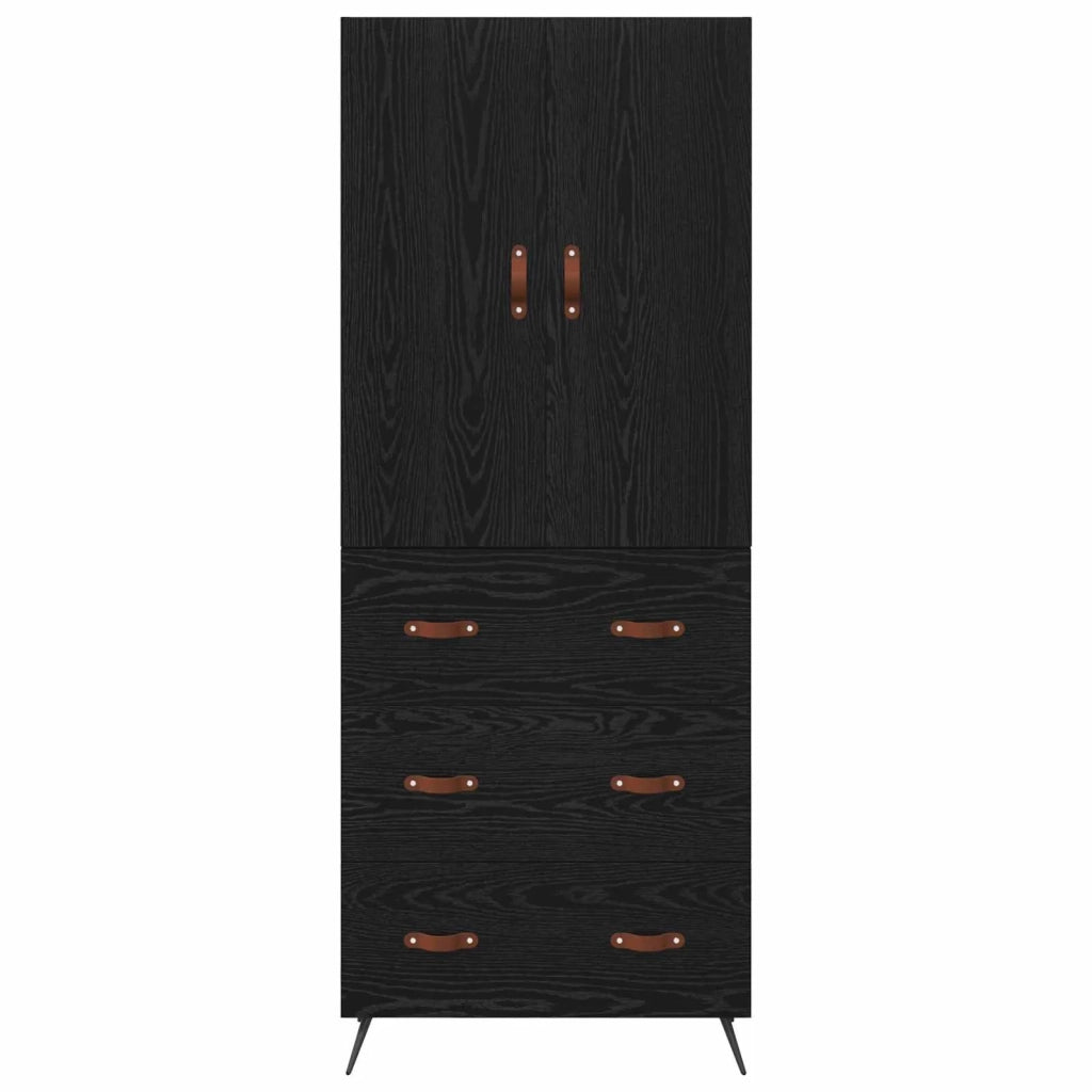 Credenza Rovere Nero 69,5 x 34 x 180 cm Legno multistrato 3416236