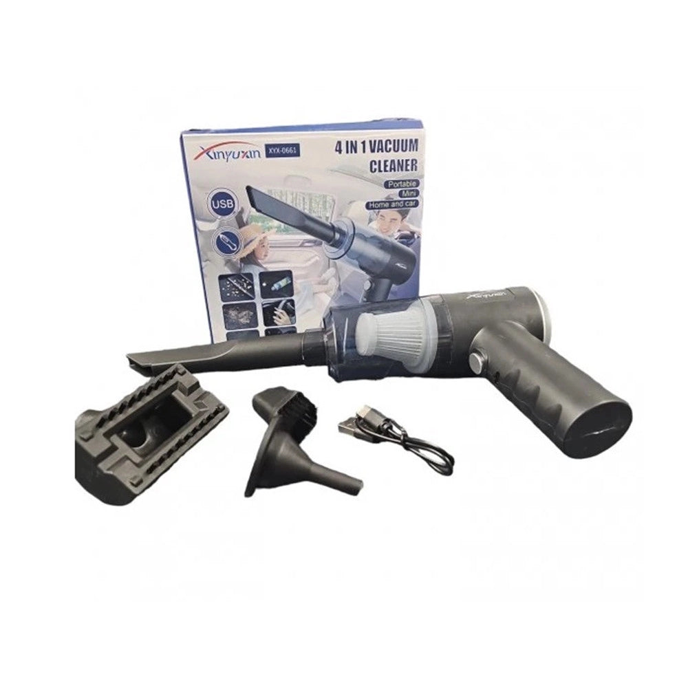 Trade Shop - Mini Aspirapolvere Soffiatore Professionale Portatile 4 In 1 Per Casa Auto Ricarica Usb -