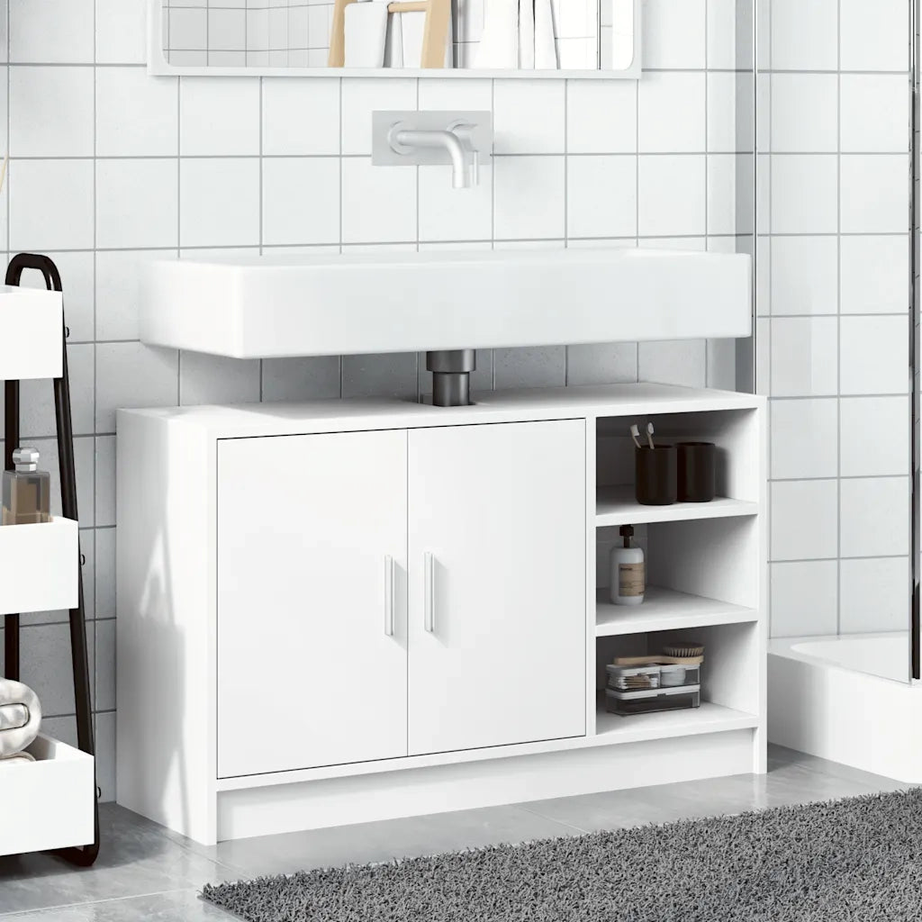 Mobile Lavabo | Armadio Lavabo Bianco 90x29x55 cm in Truciolato
