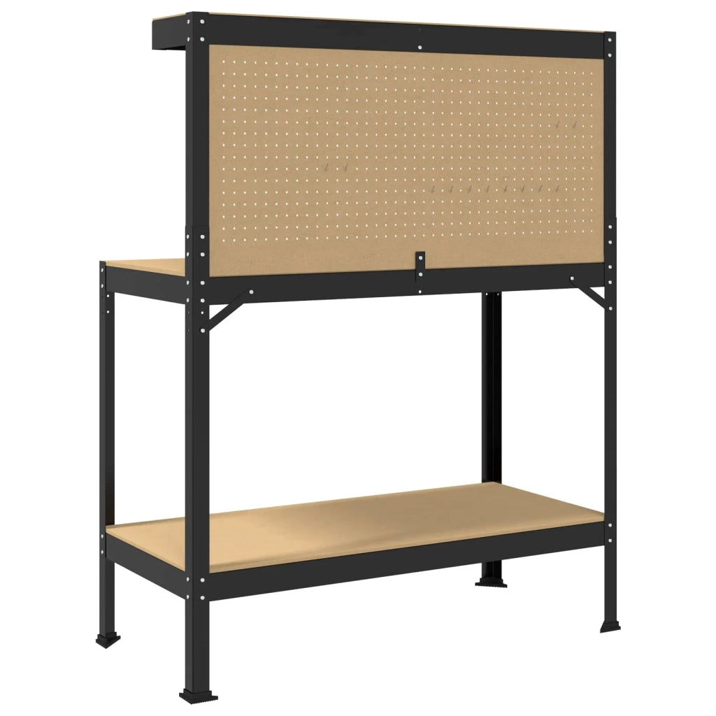 Banco da lavoro con lo scaffale Nero 114 x 54 x 145 cm CFW1397382