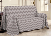 Telo Arredo Multiuso Linea Pensieri Delicati In 100% Cotone Dis Zig Zag 7672 - Singolo - Beige