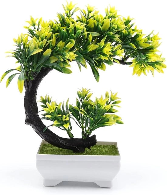 Pianta Artificiale in Vaso Bonsai Decorativa Miniatura per Soggiorno Ufficio Camera Balcone