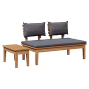 Set Panchina e Tavolo da Giardino 2 pz | Set Salotto da Giardino Grigio e Marrone