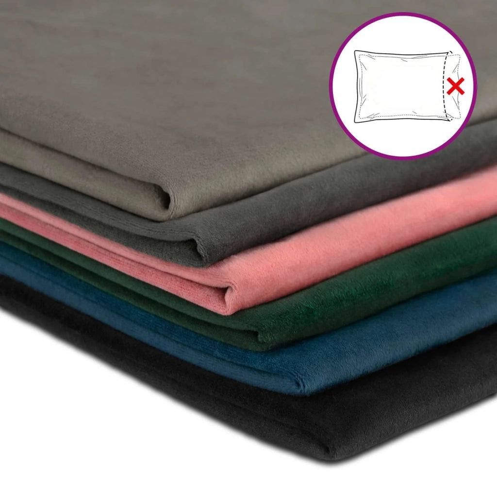 Federa 6 pcs HOUTEN Nero 55 x 55 cm Velluto 920366