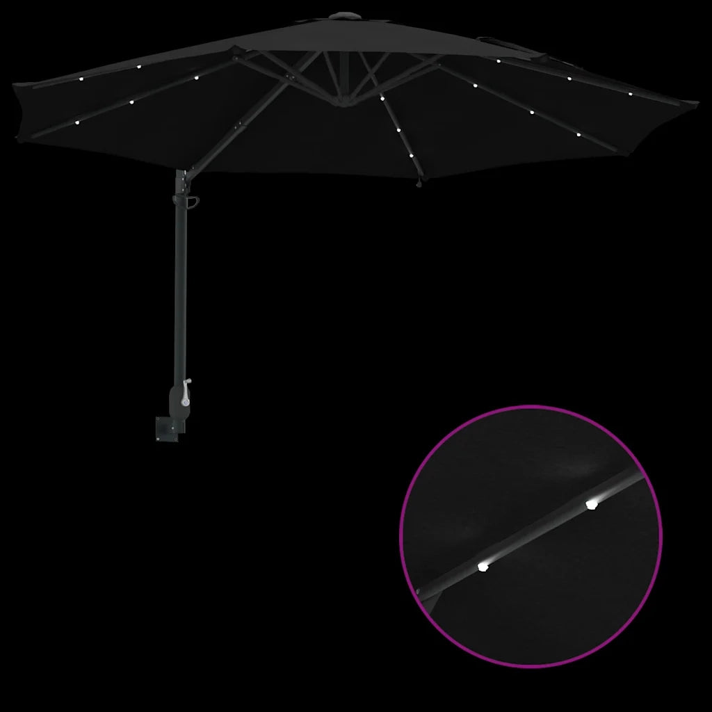 Ombrello da giardino-Ombrellone da spiaggia Nero 248 x 248 x 148 cm 916696