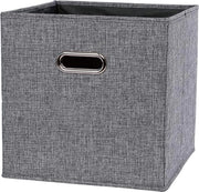 Scatole di stoccaggio in metallo 30 x 30 x 30 cm con coperchio pieghevole, sacchi di stoffa non tessuta, contenitori di stoccaggio cubici per organizzare giocattoli e abbigliamento (nero)