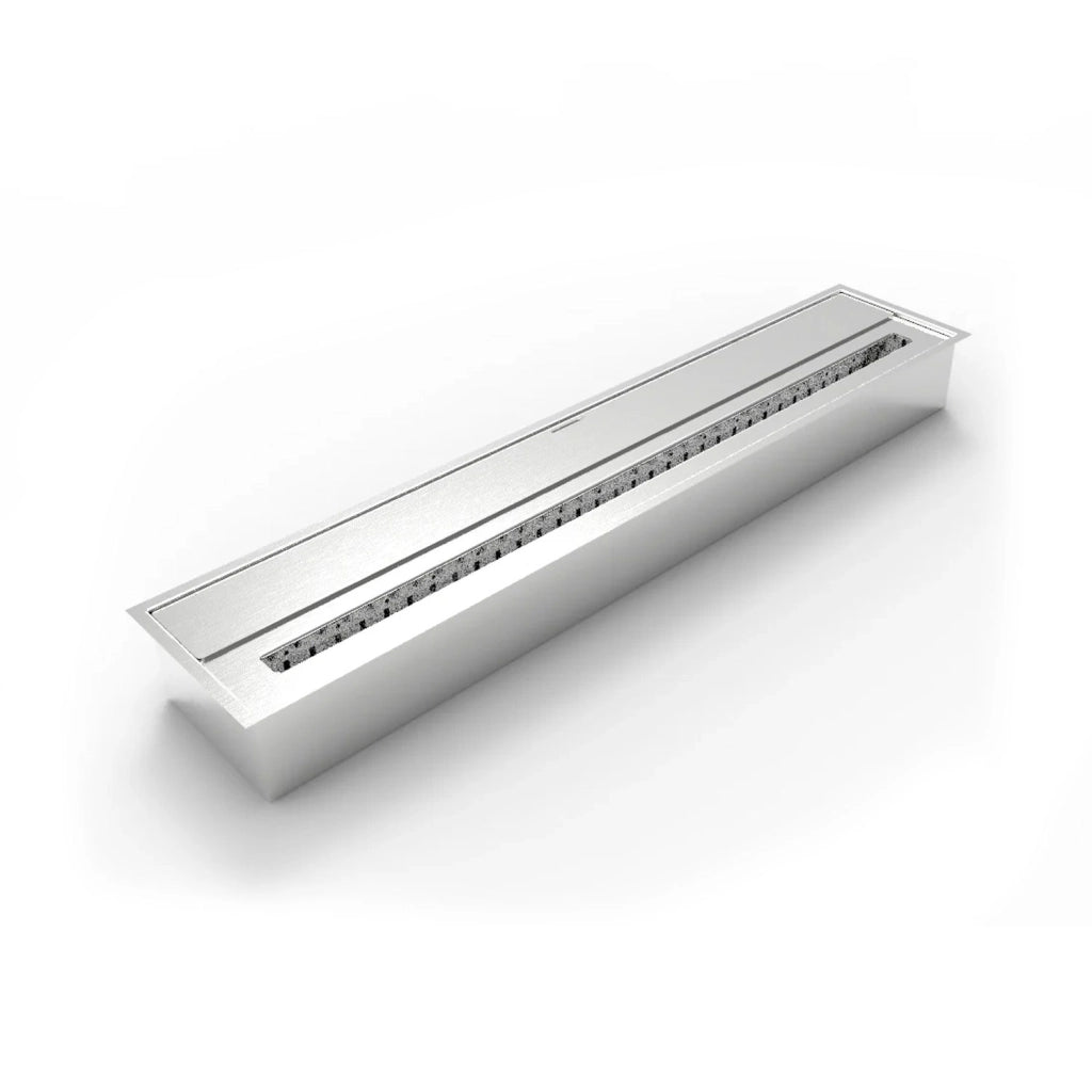 Bruciatore a bioetanolo per camino 7 L, in acciaio inox 91,5x18,7xH9,5 cm