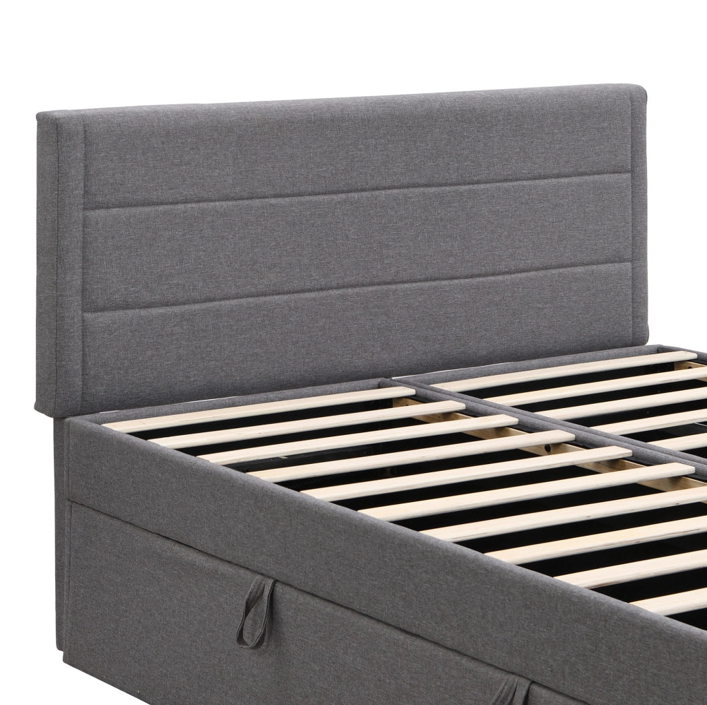 LETTO Contenitore 140x200 cm Grigio in legno e MDF