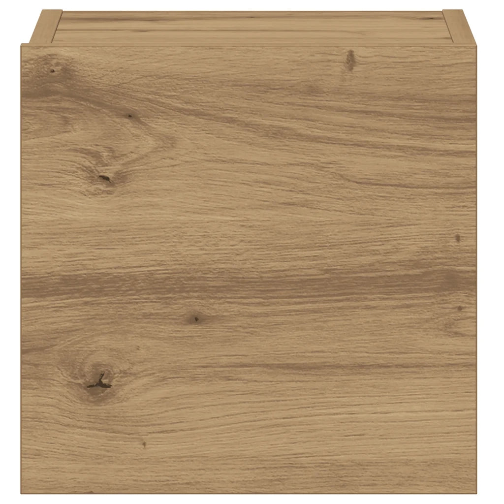 Mobili TV a Parete 3 pz Rovere Artigianale in Legno Multistrato