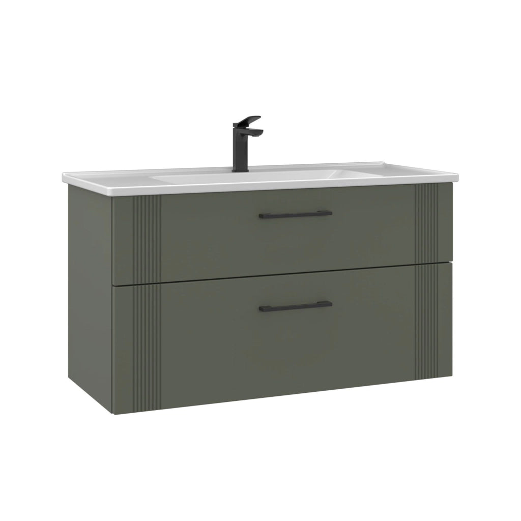Mobile lavabo "Bari 100 v2" - 100 x 45 x 55 cm - Verde opaco