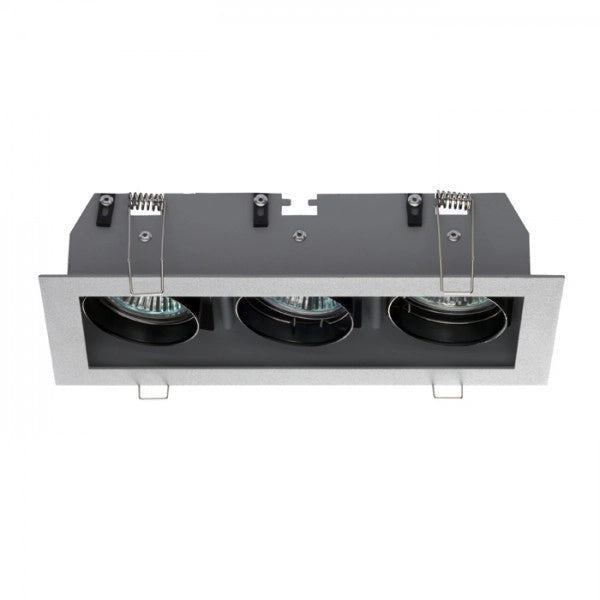 Faretto da incasso MONE III reclinabile grigio argento 12V GU5,3 3x50W