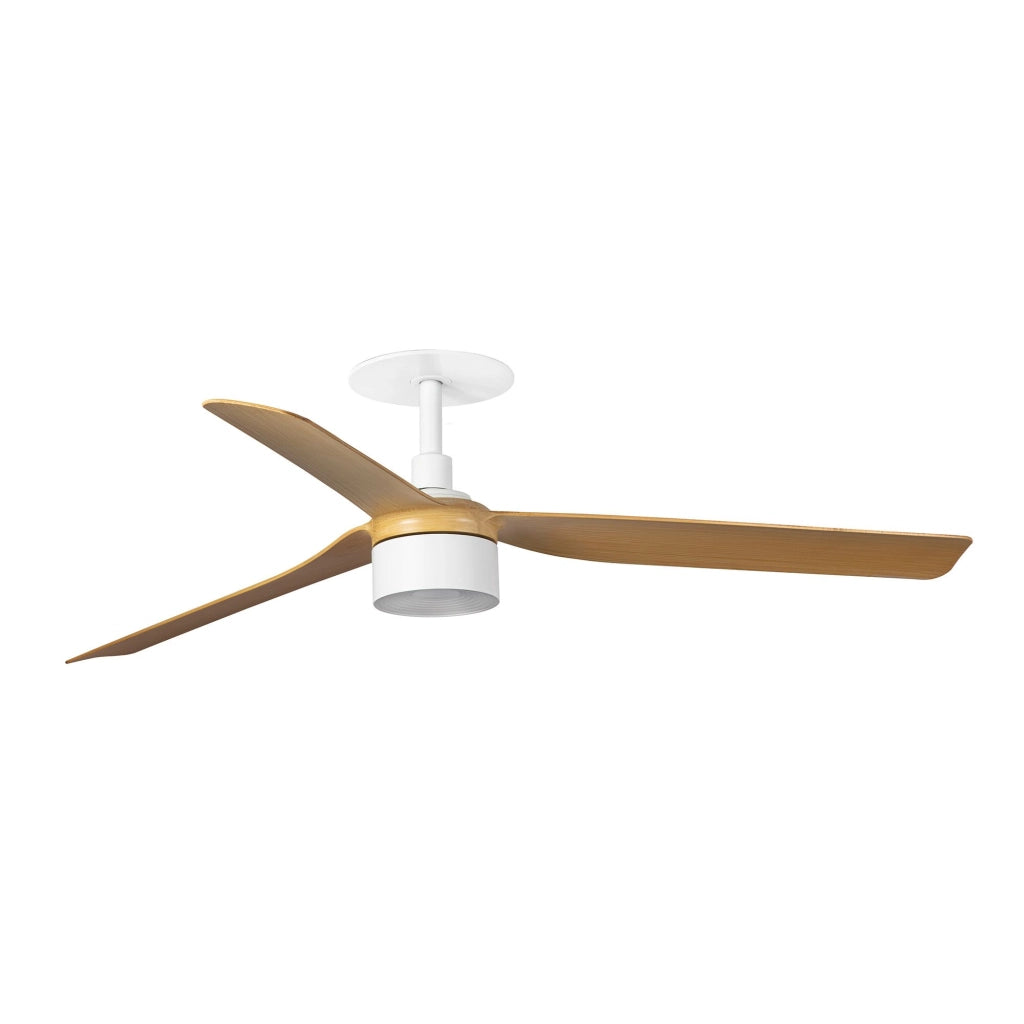 FARO Ventilatore da soffitto Punt Tek M Recess Ø1300 Bianco Opaco Acciaio 3 pale 2700K FARO-33816R3W