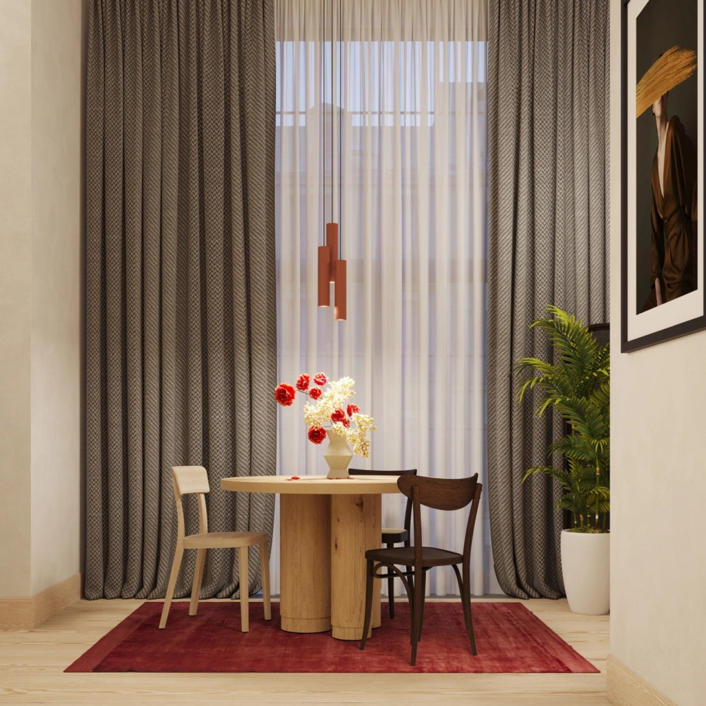Applique moderna ocra rossa tubo 30cm su-giù 2xGU10