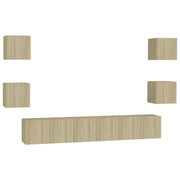 Set di Mobili Porta TV 7 pz | Armadietto TV | Mobile Porta TV Rovere Sonoma in Legno Multistrato