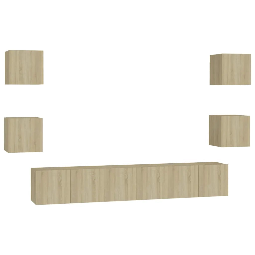 Set di Mobili Porta TV 7 pz | Armadietto TV | Mobile Porta TV Rovere Sonoma in Legno Multistrato