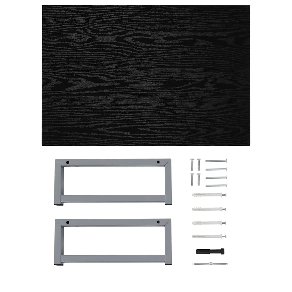 Set Mobili da Bagno | Armadio da bagno 2 pz Ceramica Nero