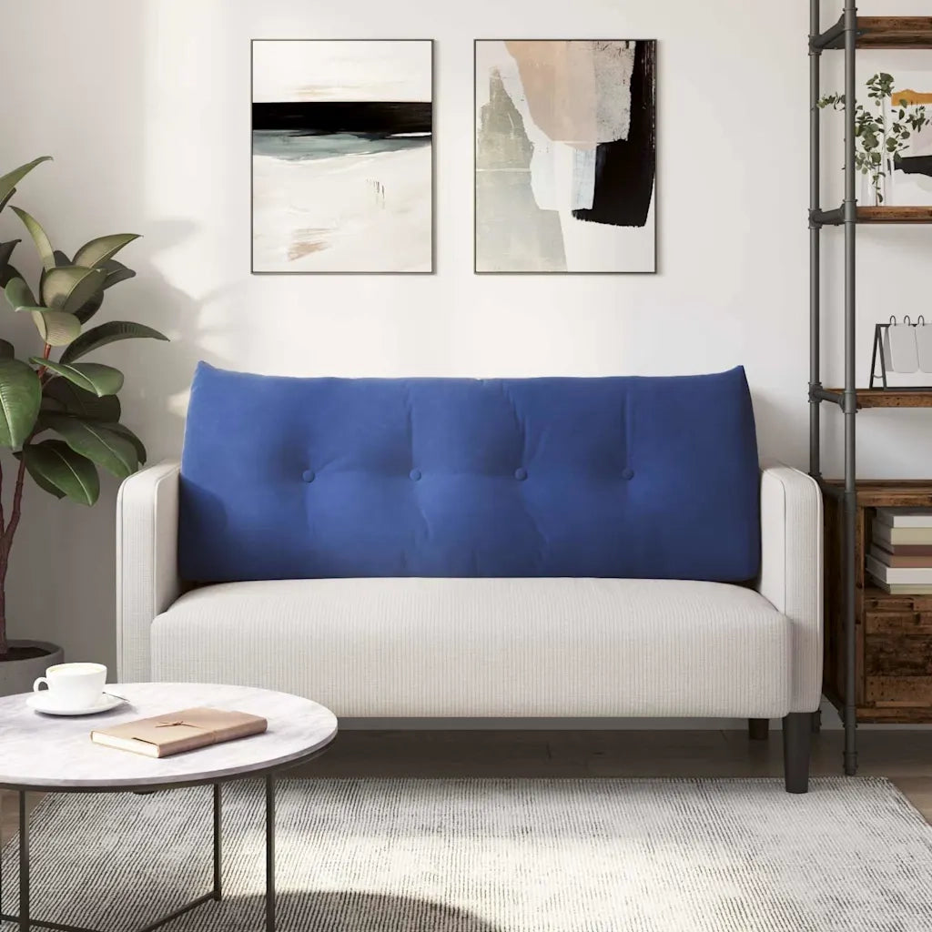Cuscino per Schiena | Cuscino dorsale Blu Polizia 120 x 24 x 50 cm Velluto
