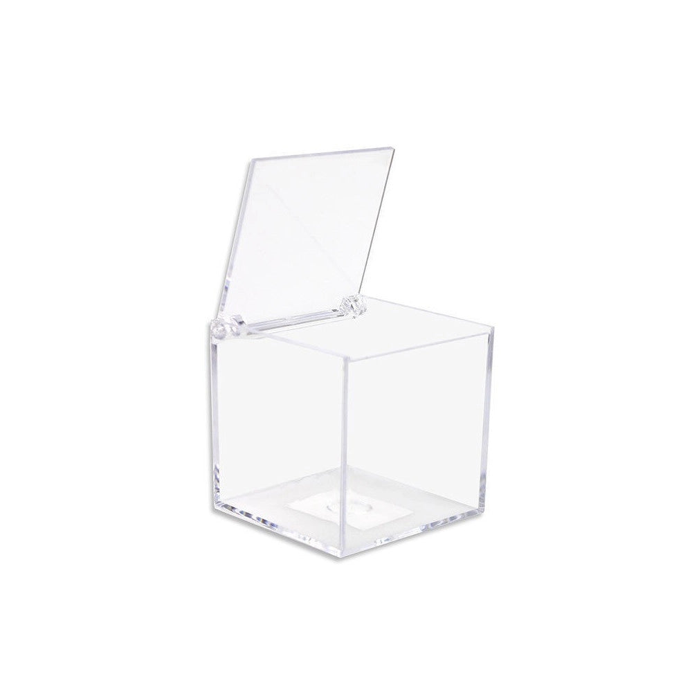 Trade Shop - 12 Scatoline Scatole Cubo Plexiglass 5x5 Trasparente Porta Confetti Bomboniera -