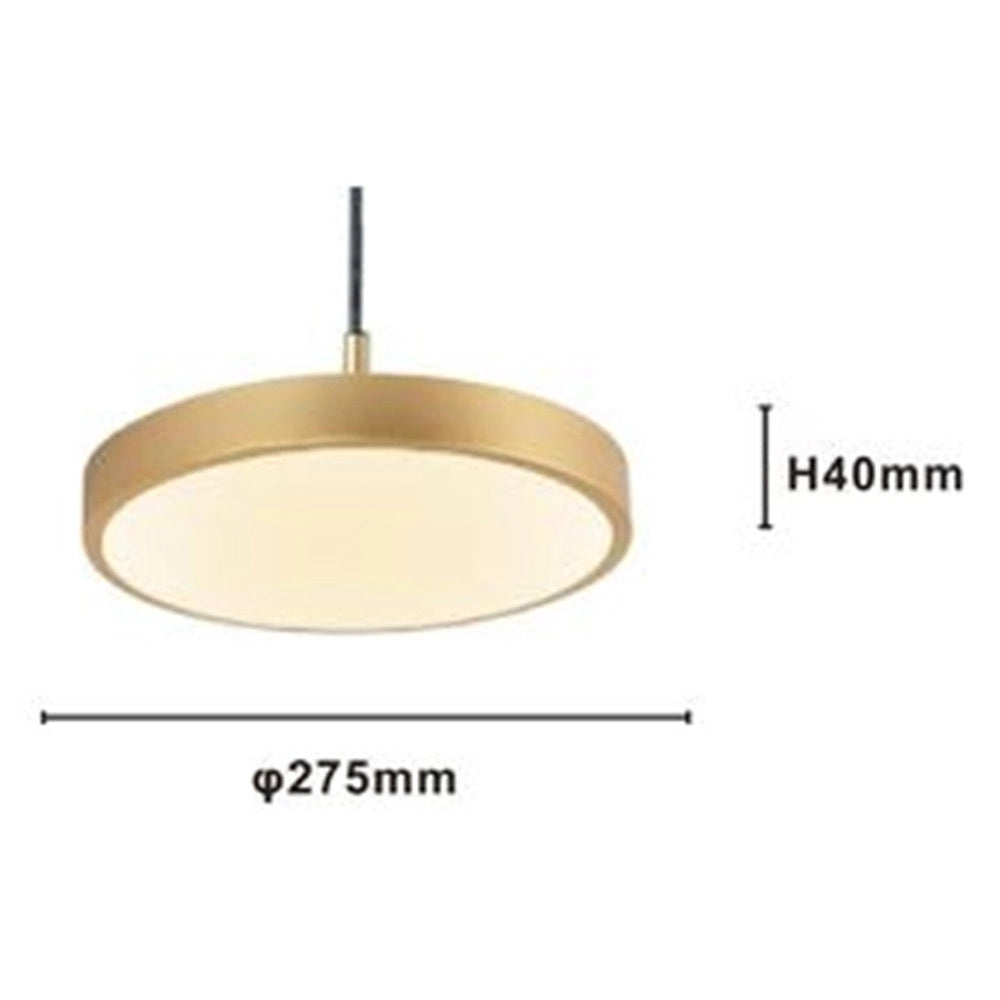 Trade Shop - Lampadario A Sospensione Led 40w Oro Cerchio Tondo Moderno Minimal Luce 4000k 32910 -