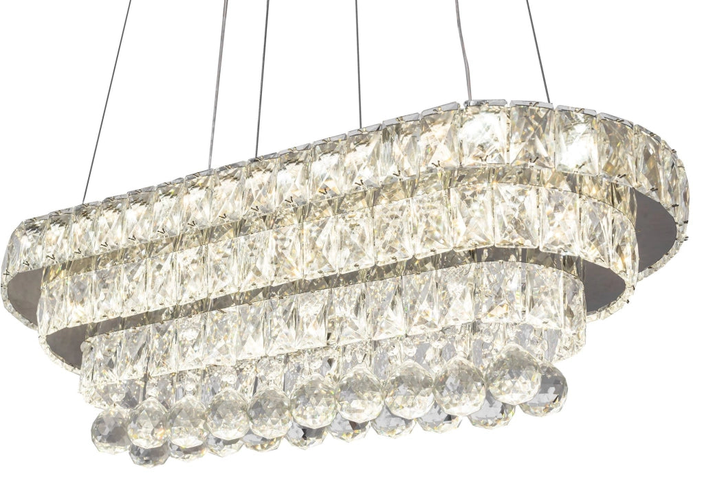 Lampada Da Soffitto Cristallo Led 102w Telecomando App417-cp