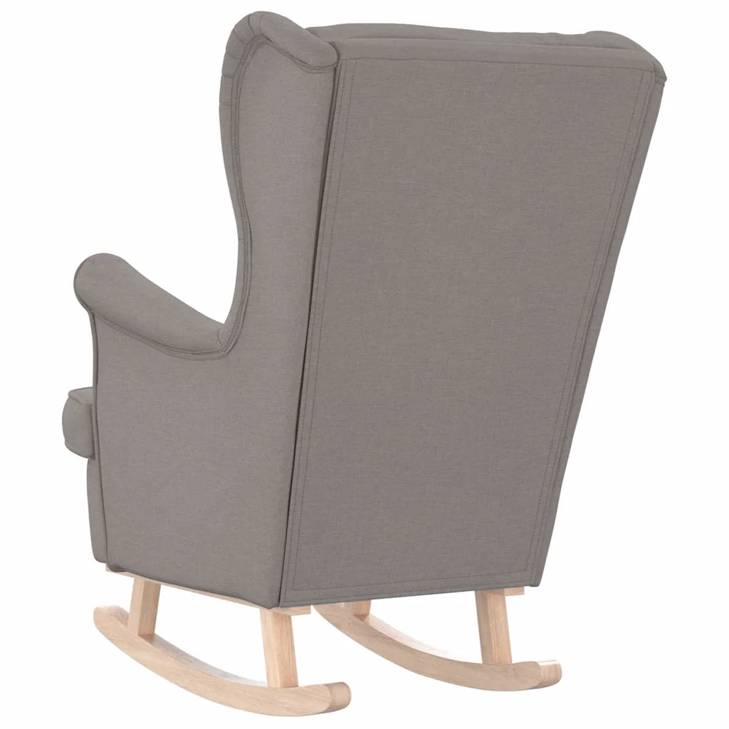 Poltrona | Sedia a Dondolo Tortora 74x90x102 cm in Tessuto