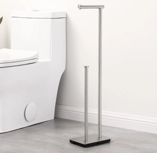 Sostegno per carta igienica in acciaio inossidabile SUS304 - contenitore per bagno e sostegno per rotoli di carta igienica stante - finitura liscia - BPH286S1B-2