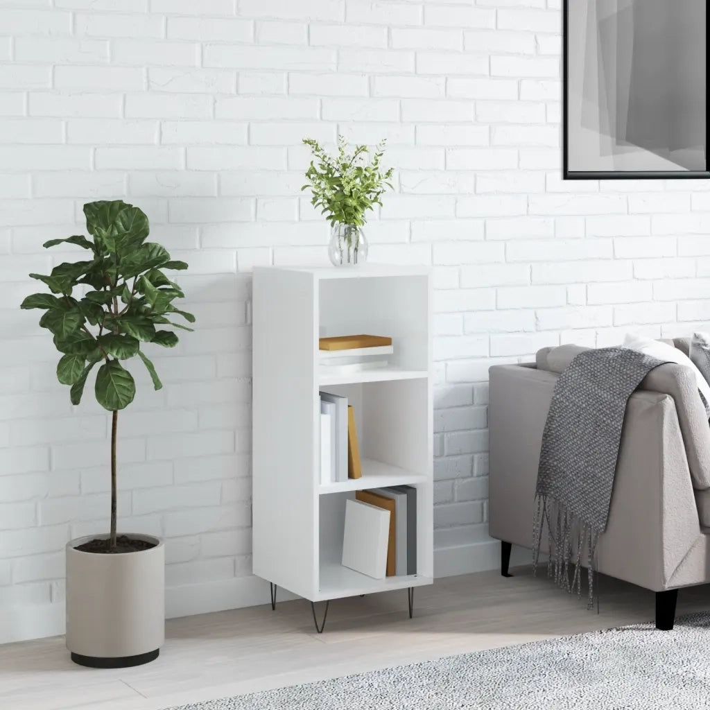 Credenza-Buffet-Armadio da cucina Bianco Lucido 34,5x32,5x90 cm in Legno Multistrato 157721